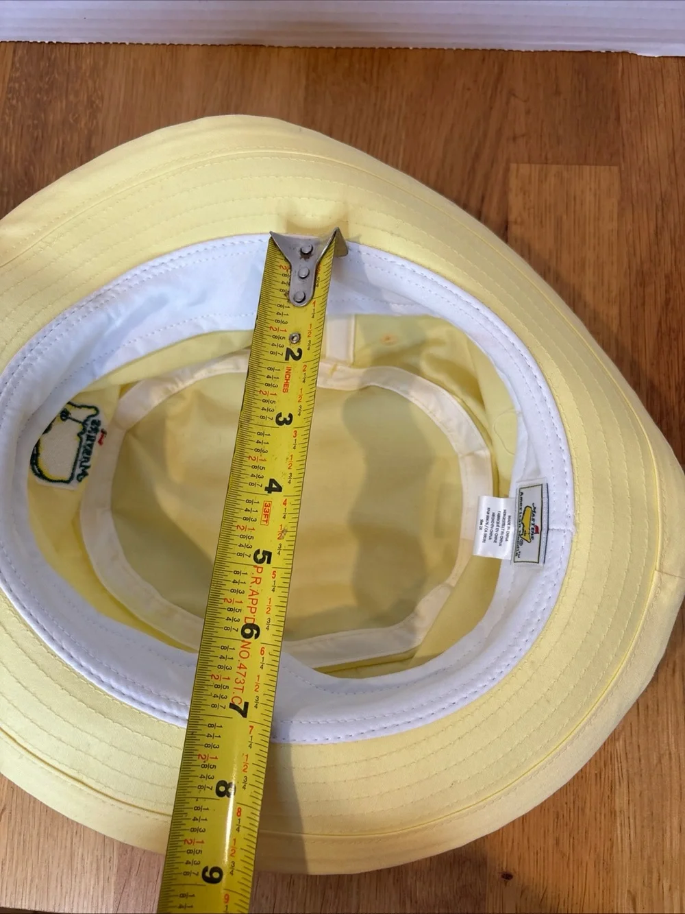 American Needle Masters Golf Bucket Hat Embroidered Logo Yellow White/Green 2X